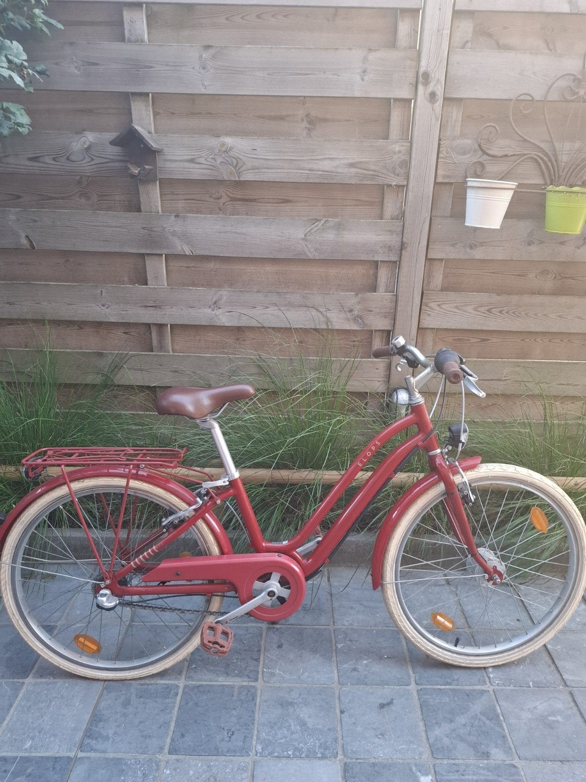 rode elops 24 inch kinderfiets, Fietsen en Brommers, Fietsen | Meisjes, Ophalen, Velgrem, Elops ( Decathlon ), Versnellingen