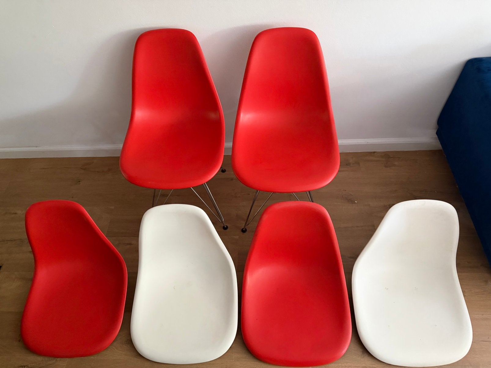 2 chaises Vitra DSX et 4 coques, Maison & Meubles, Chaises, Autres couleurs, Synthétique, Deux, Enlèvement