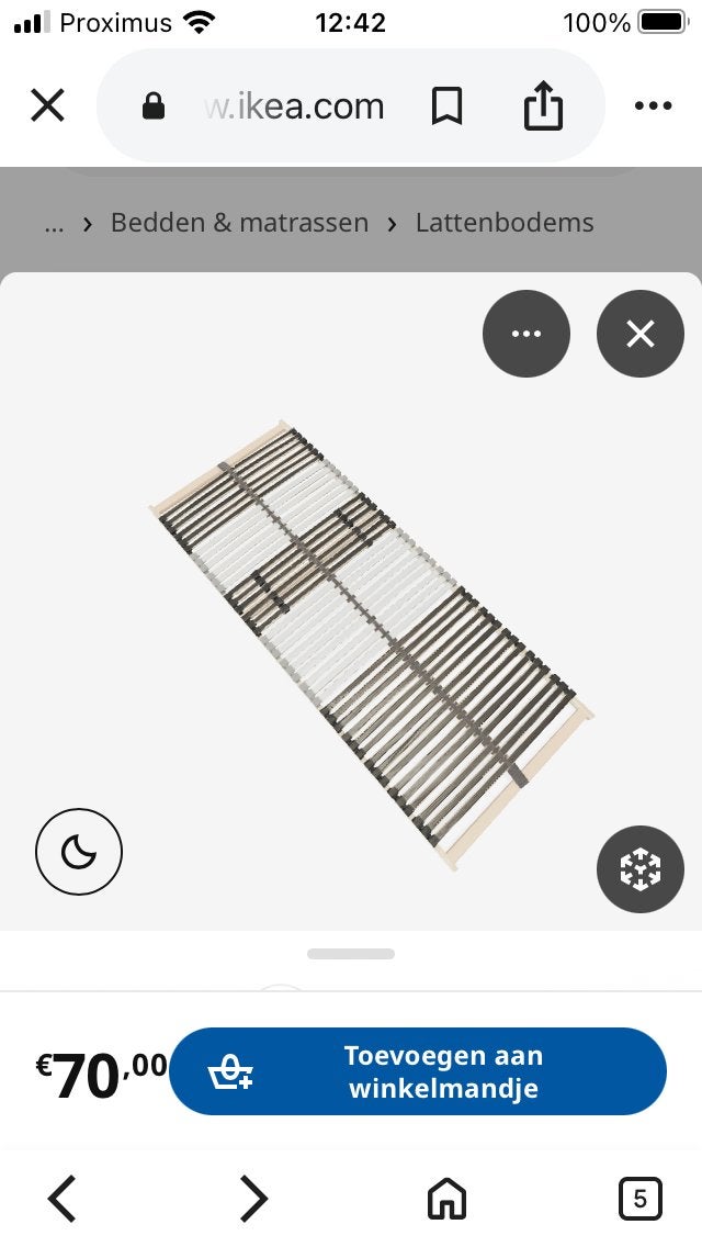Lattenbodems Ikea Leirsund 70 x 200cm 2stuks, Enlèvement, Comme neuf
