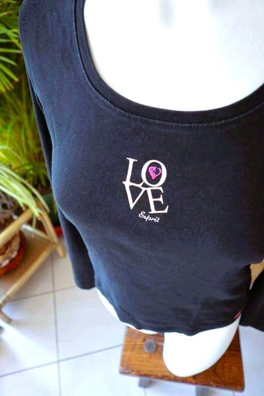 zwart Love T-shirt, Kleding | Dames, Zwart, Ophalen of Verzenden, Lange mouw, Maat 36 (S)