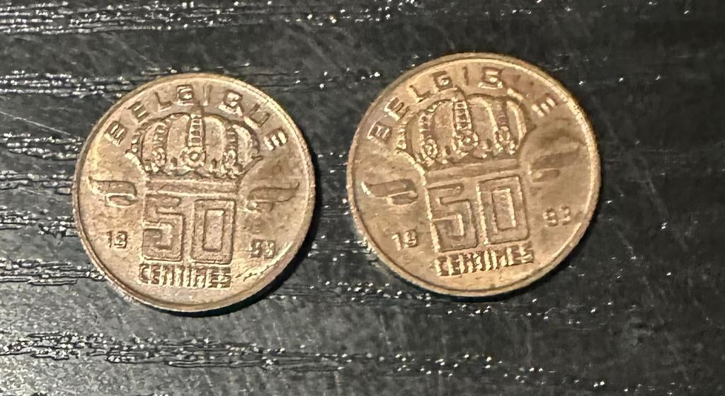 50 centimes muntjes, Postzegels en Munten, Munten | België, Ophalen, Brons, Setje