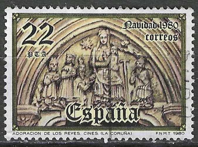 Espagne 1980 - Yvert 2228 - Adoration des mages (ST), Timbres & Monnaies, Timbres | Europe | Espagne, Envoi, Affranchi