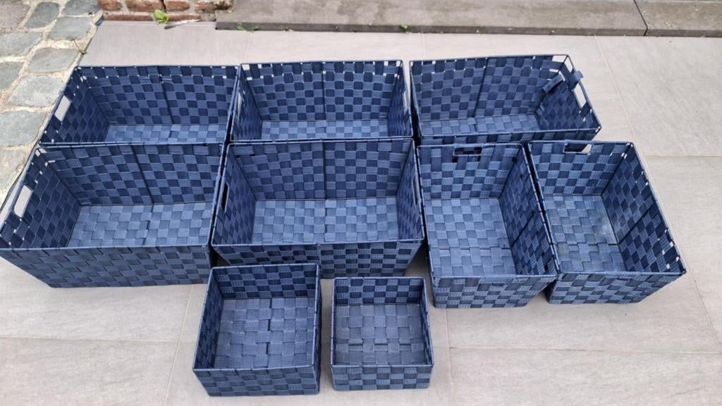 lot mandjes opbergmanden, Huis en Inrichting, Woonaccessoires | Schalen en Manden, Ophalen, Rechthoekig, Mand