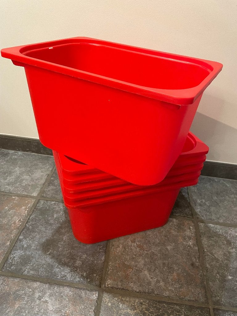 6 ikea trofast bakken halfhoog rood, Ophalen of Verzenden