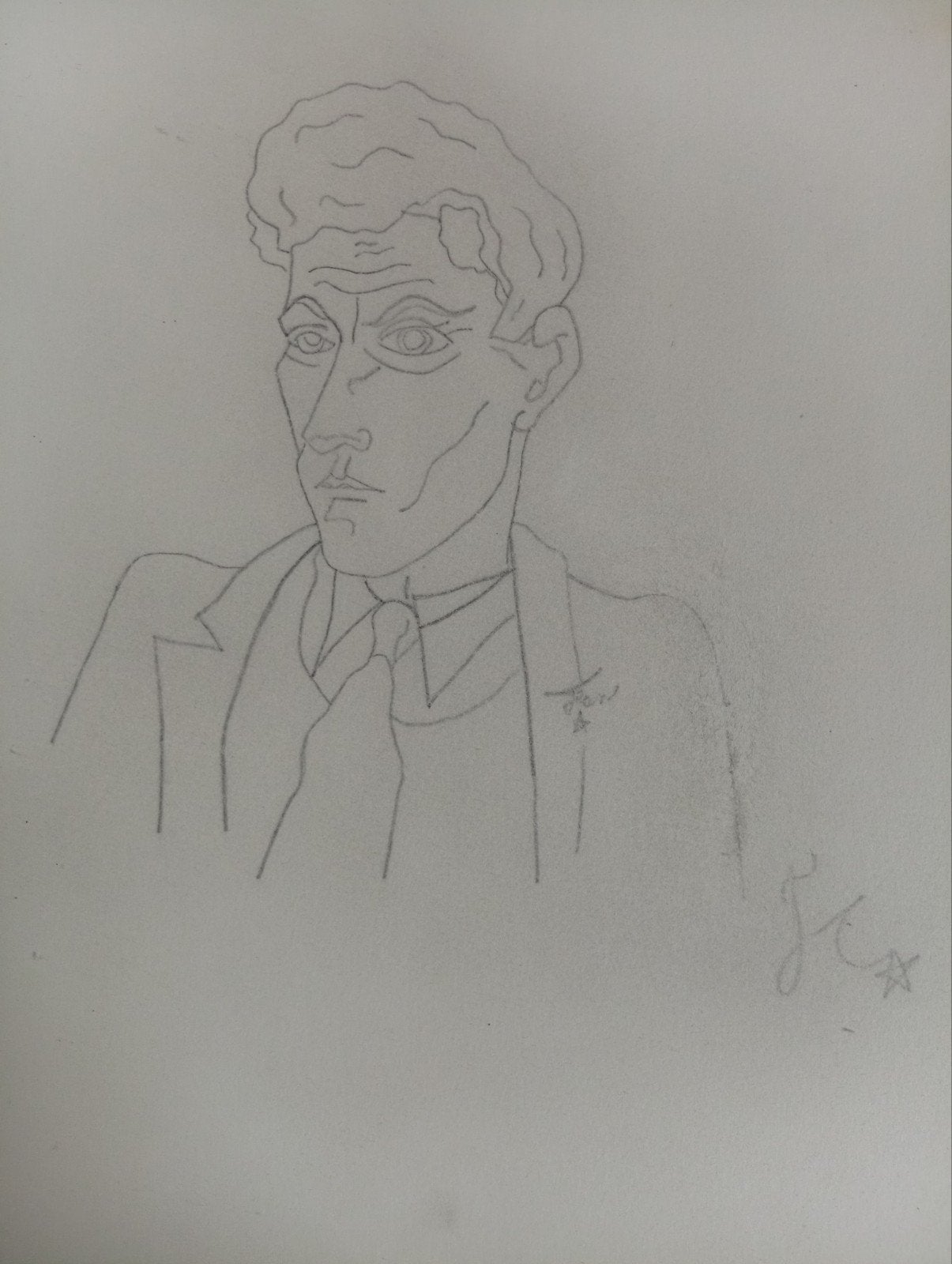 Jean Cocteau. Auto portrait signé. Dessin ancien, Antiquités & Art, Art | Dessins & Photographie, Envoi, Dessin, Signé