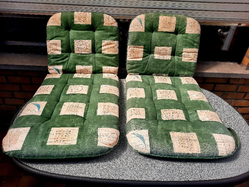 2 ligstoelkussens, Ophalen, Geschikt voor buiten, Rechthoekig, Groen