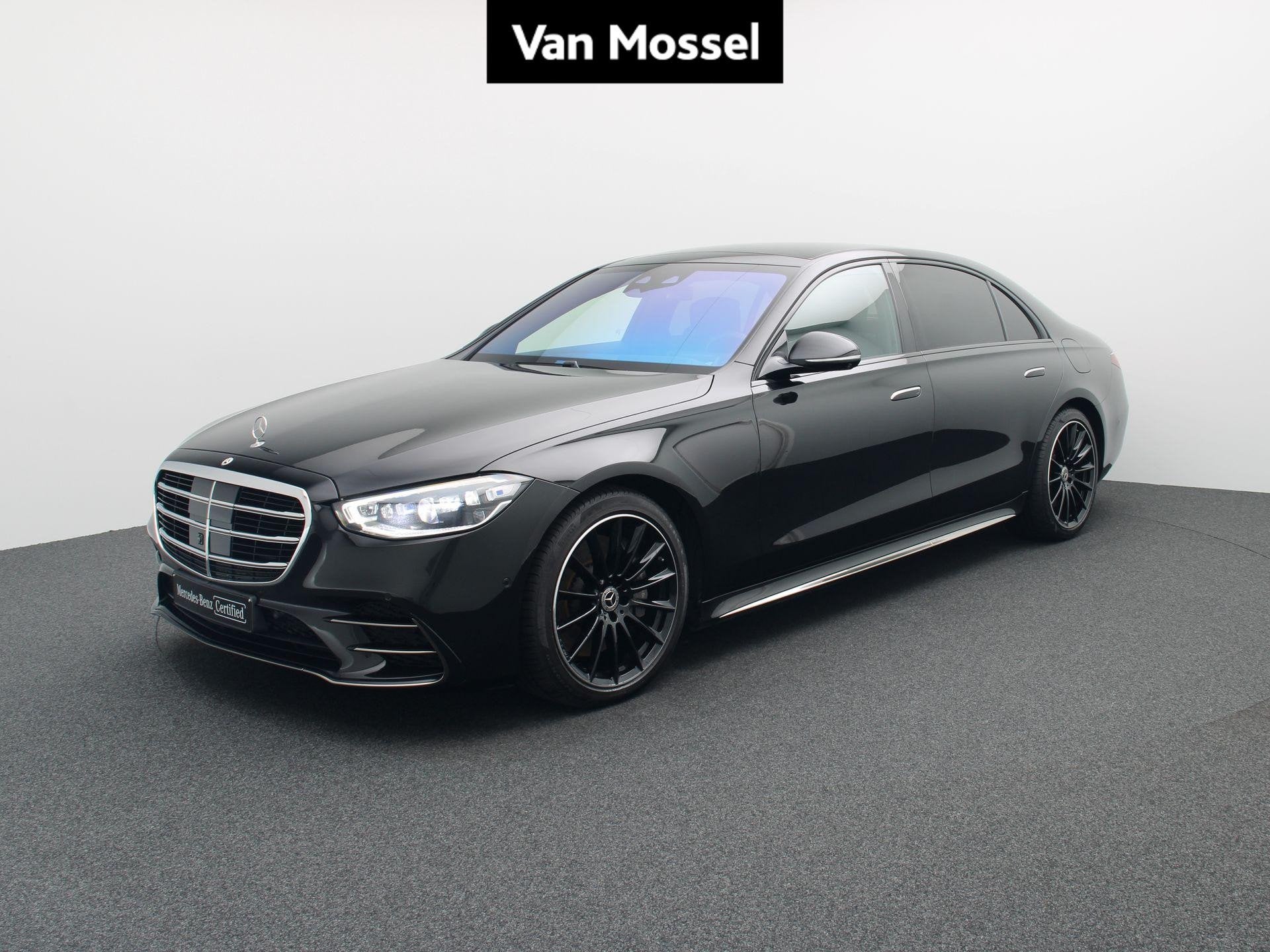 Mercedes-Benz S-Klasse 580 e 4MATIC + AMG LINE + NAPPA + BUR, Auto's, Automaat, Stof, 2420 kg, Zwart