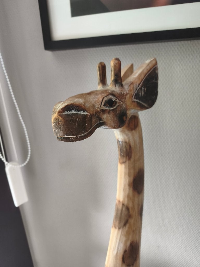 Grande girafe en bois 150 cm, Mammifère, Bois, 1 mètre - 2 mètres, Enlèvement
