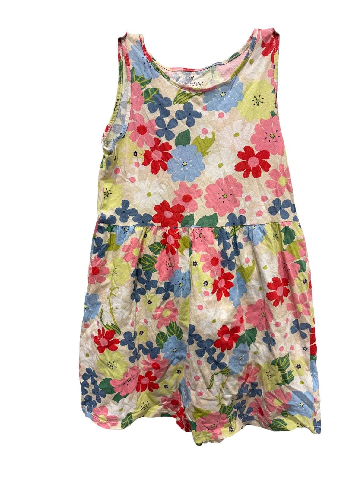 H&M zomerjurk met bloemenprint voor meisjes van 8-10 jaar, Ophalen of Verzenden, Zo goed als nieuw, Meisje, Jurk of Rok