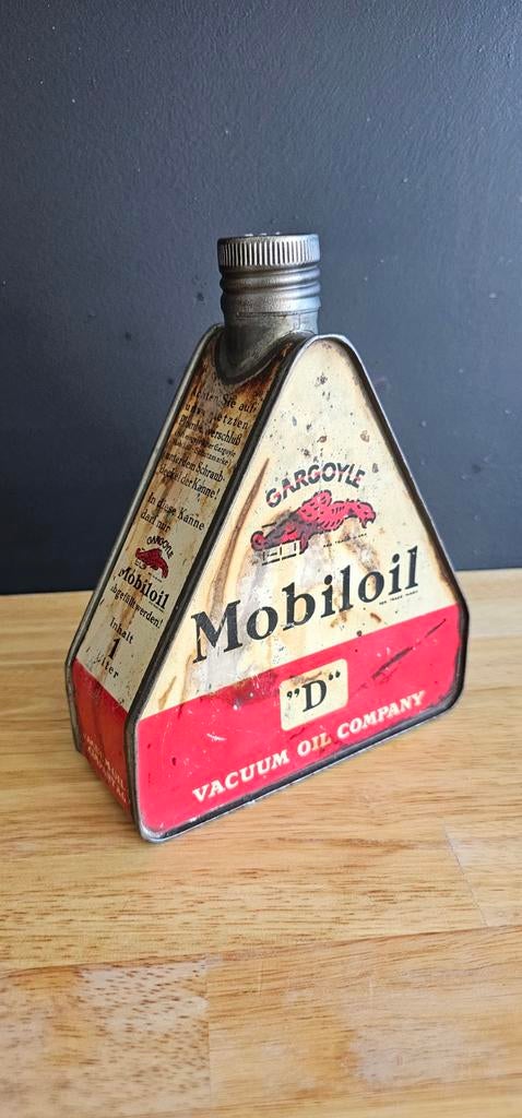 Mobiloil driehoek olieblik van jaren '30, Verzamelen, Ophalen