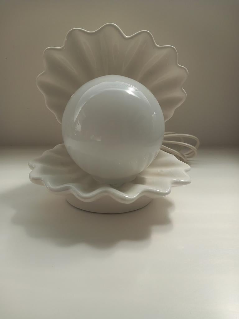 Vintage oester lamp keramiek wit, Antiek en Kunst, Ophalen of Verzenden