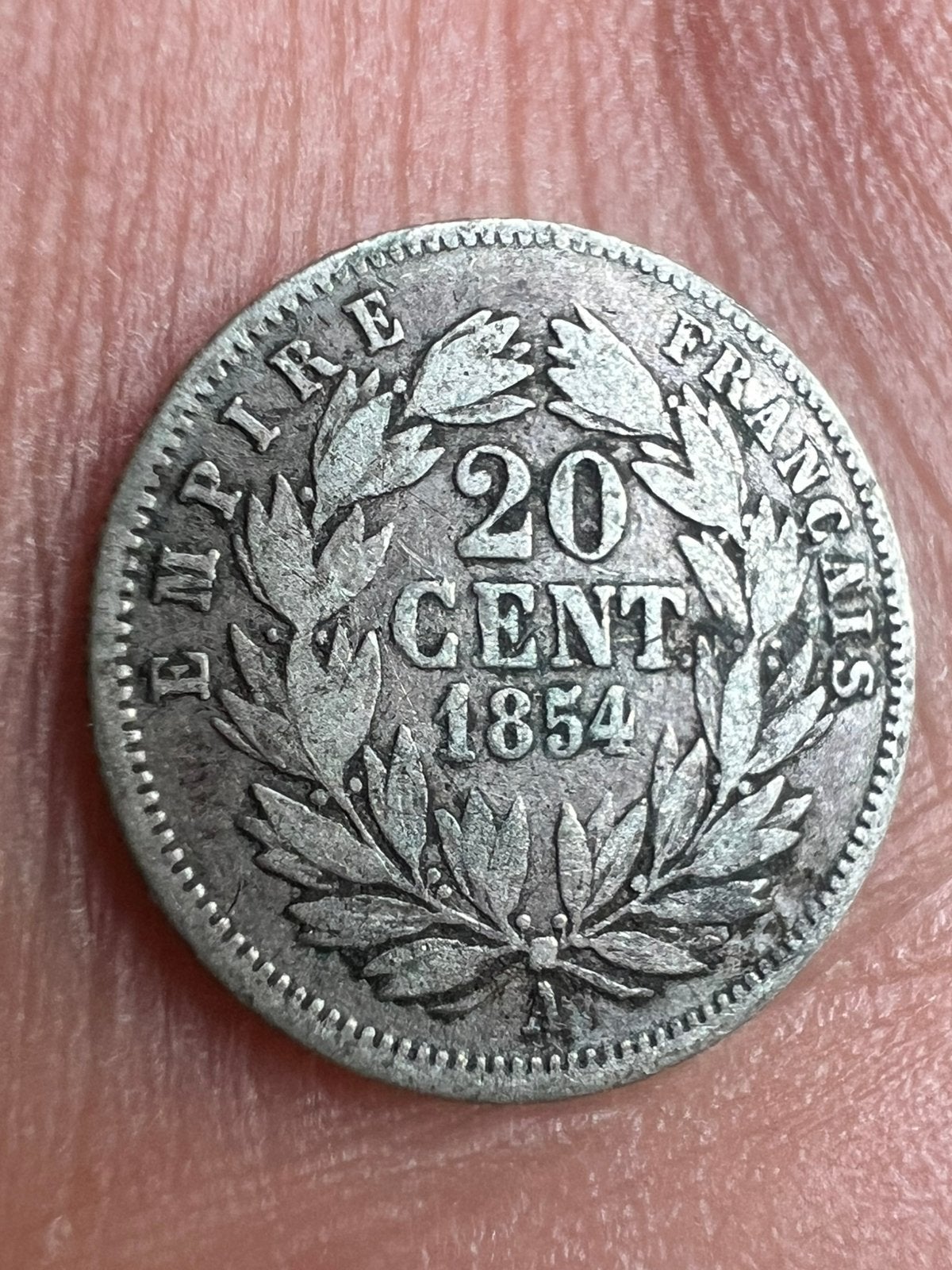 Frankrijk 20 Cents 1854 Napoleon III zilver, Ophalen of Verzenden, Frankrijk