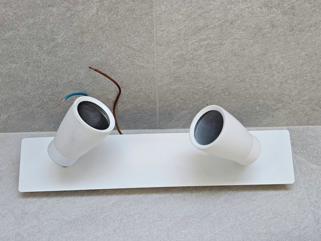 Spot double blanc Lucide orientable – GU10 – 37,5 cm, Gebruikt, Modern, GU10, LED