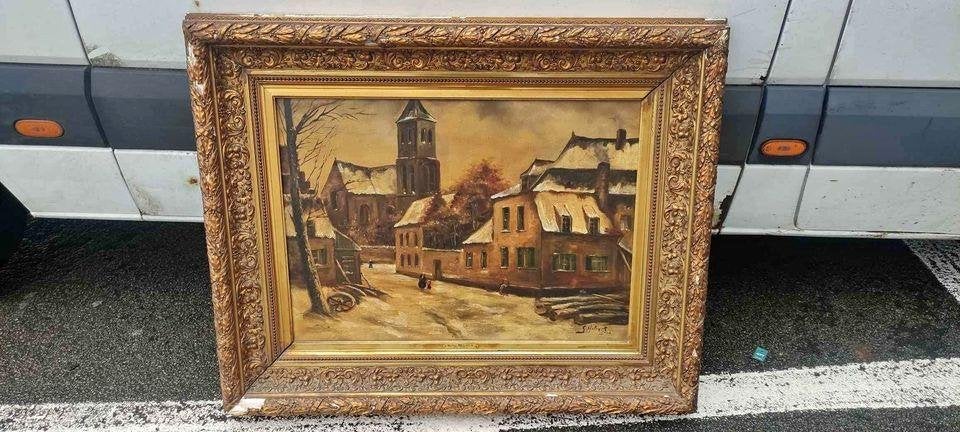 Huile sur toile vue de gent signe Gustave helinck, Ophalen, Doek