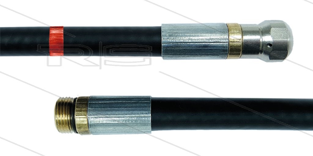 Zwarte Rioolslang 25m met Nozzle en Markering, Verzenden
