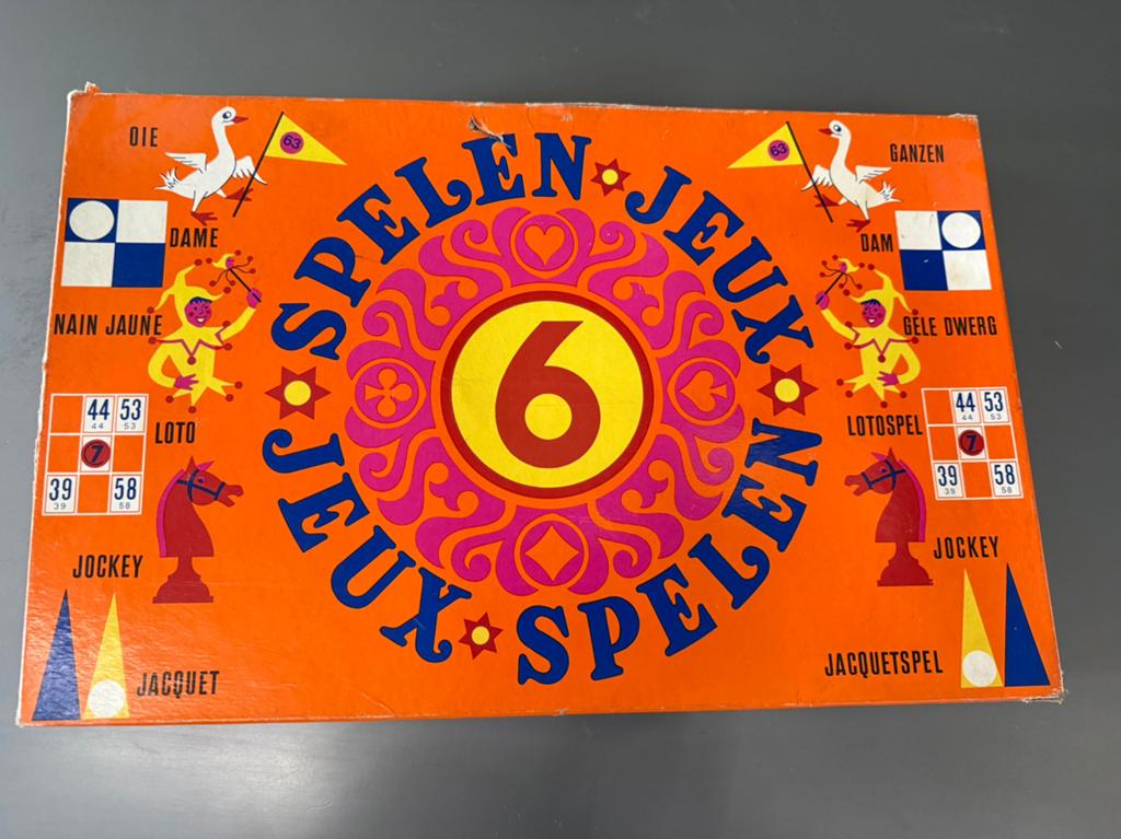 Vintage 6 bordspellen ineen, Ophalen of Verzenden, Gebruikt