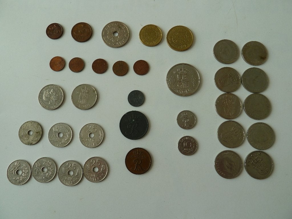Lot de pièces anciennes du Danemark (35 pièces), Enlèvement ou Envoi, Autres pays, Monnaie en vrac