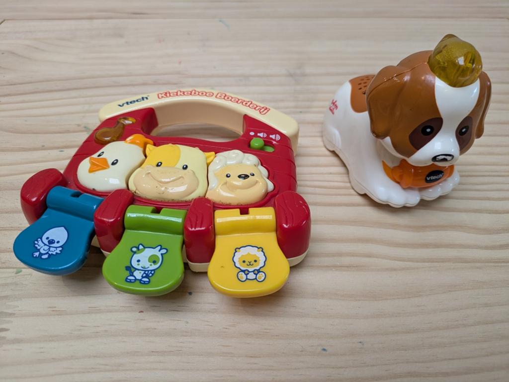 VTech kiekeboe boerderij en Sint Bernard, Enlèvement