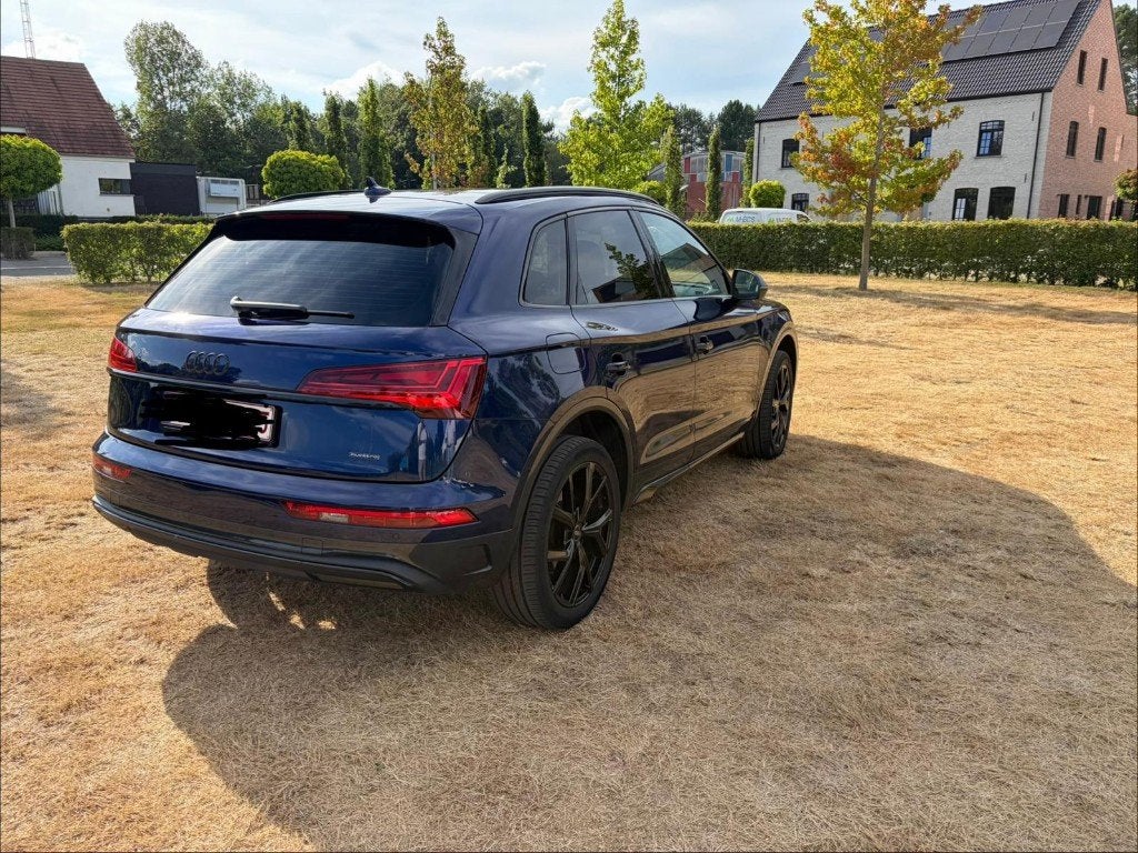 Audi Q5, Auto's, Automaat, 4 cilinders, Blauw, Leder