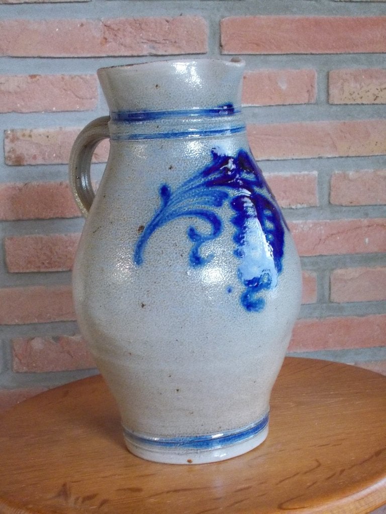 Oude blauw-grijze kruik in aardewerk, Antiek en Kunst, Ophalen