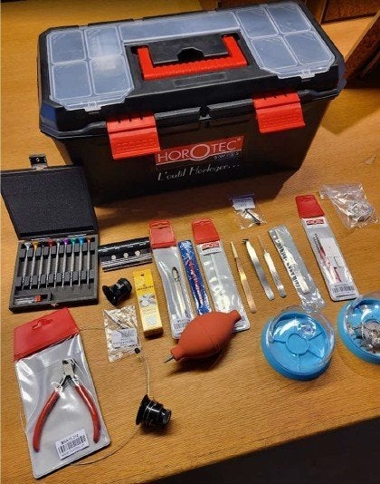Lesmateriaal horlogemaker, Antiquités & Art, Antiquités | Outils & Instruments, Enlèvement