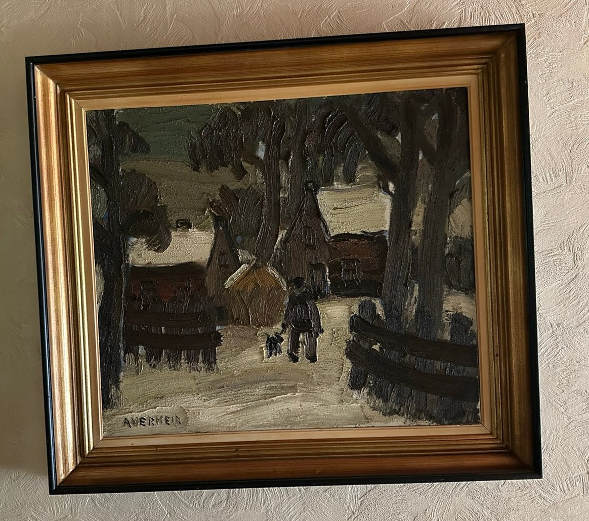 Origineel schilderij Alfons Vermeir – winters landschap, Antiek en Kunst, Ophalen, Doek, Gesigneerd, Landschap