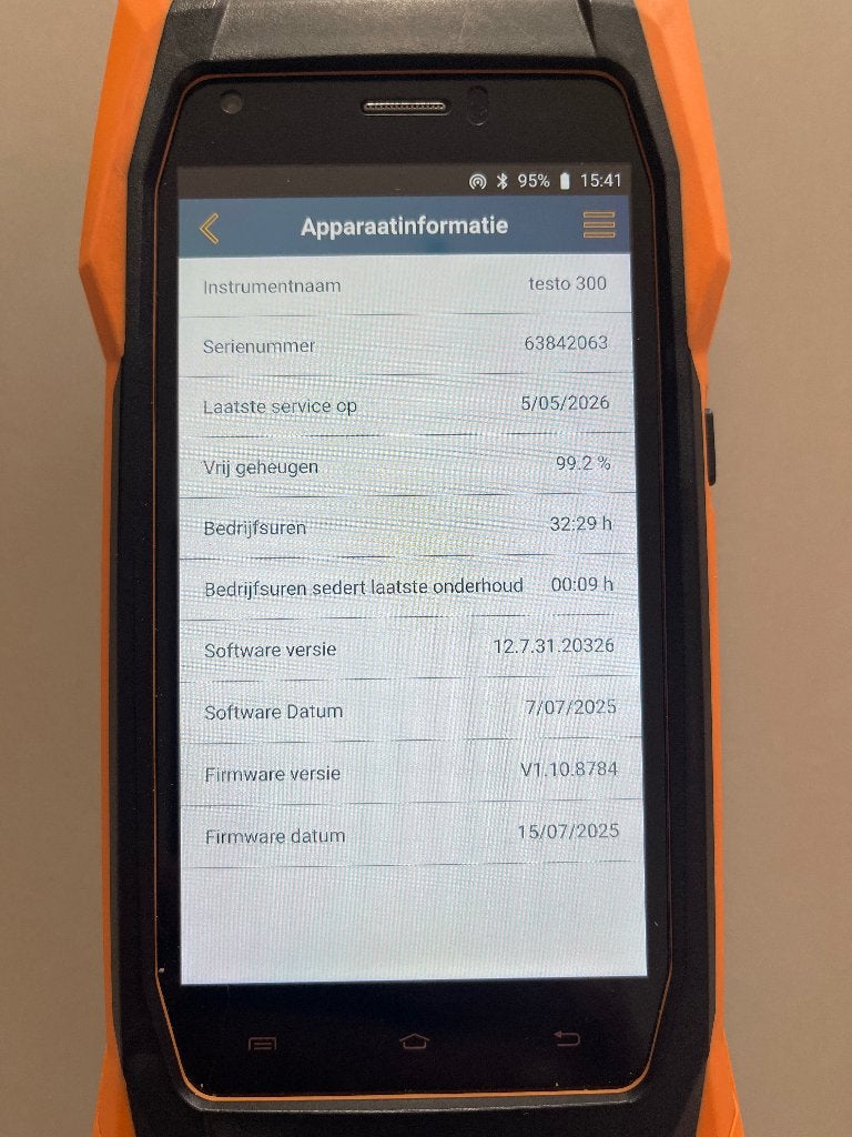 Testo 300, Ophalen, Gebruikt