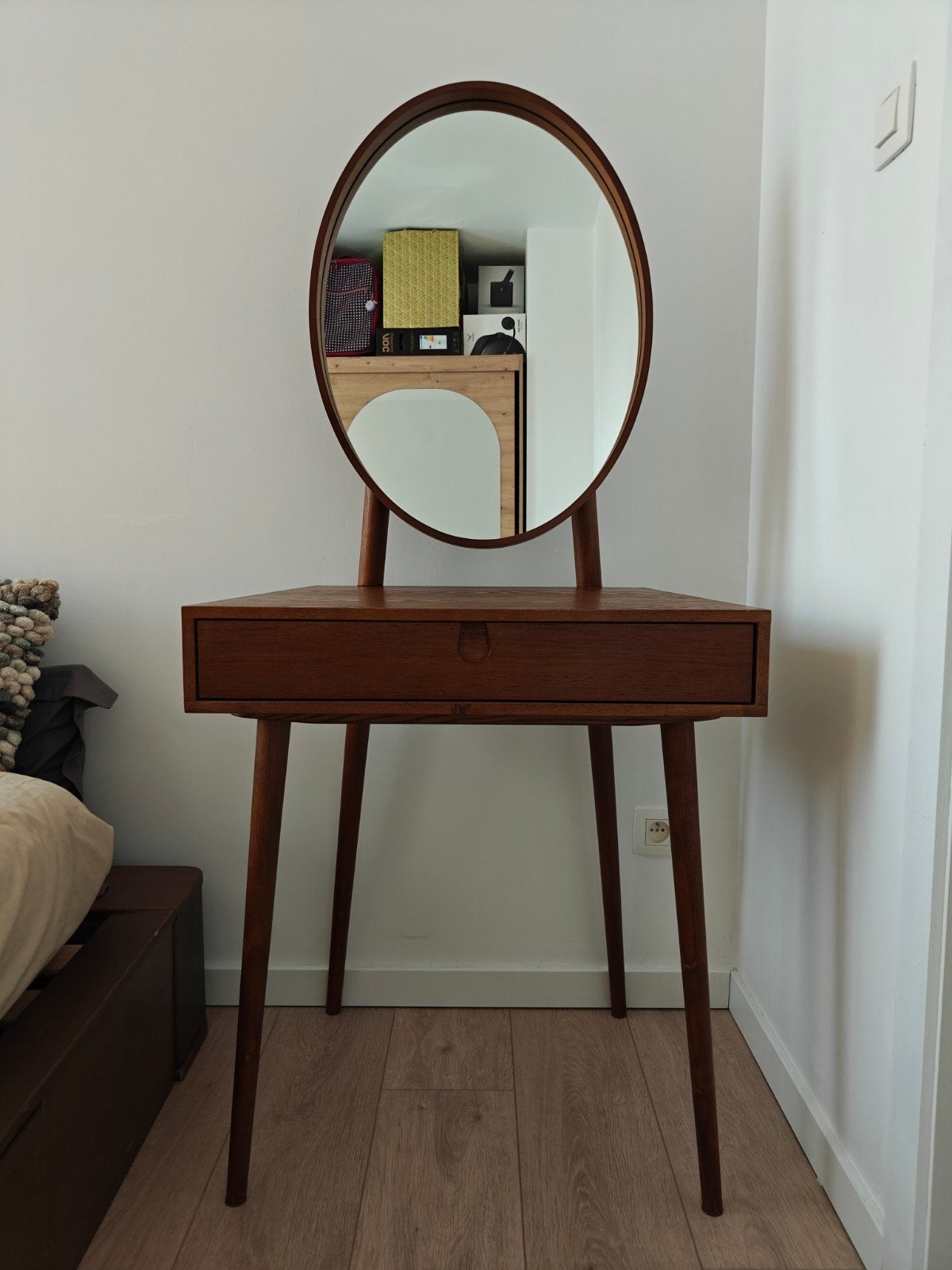 Make-up tafel met lade, Ophalen, Hout, Japandi