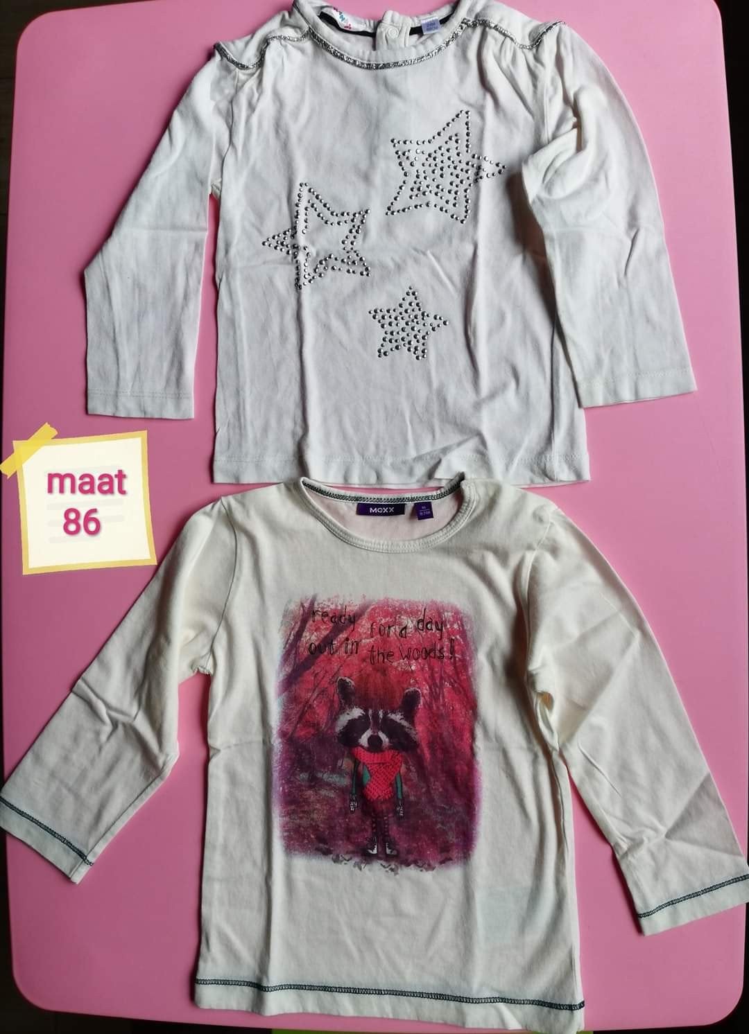 Twee longsleeves maat 86, Kinderen en Baby's, Mexx, Meisje, Ophalen of Verzenden, Zo goed als nieuw