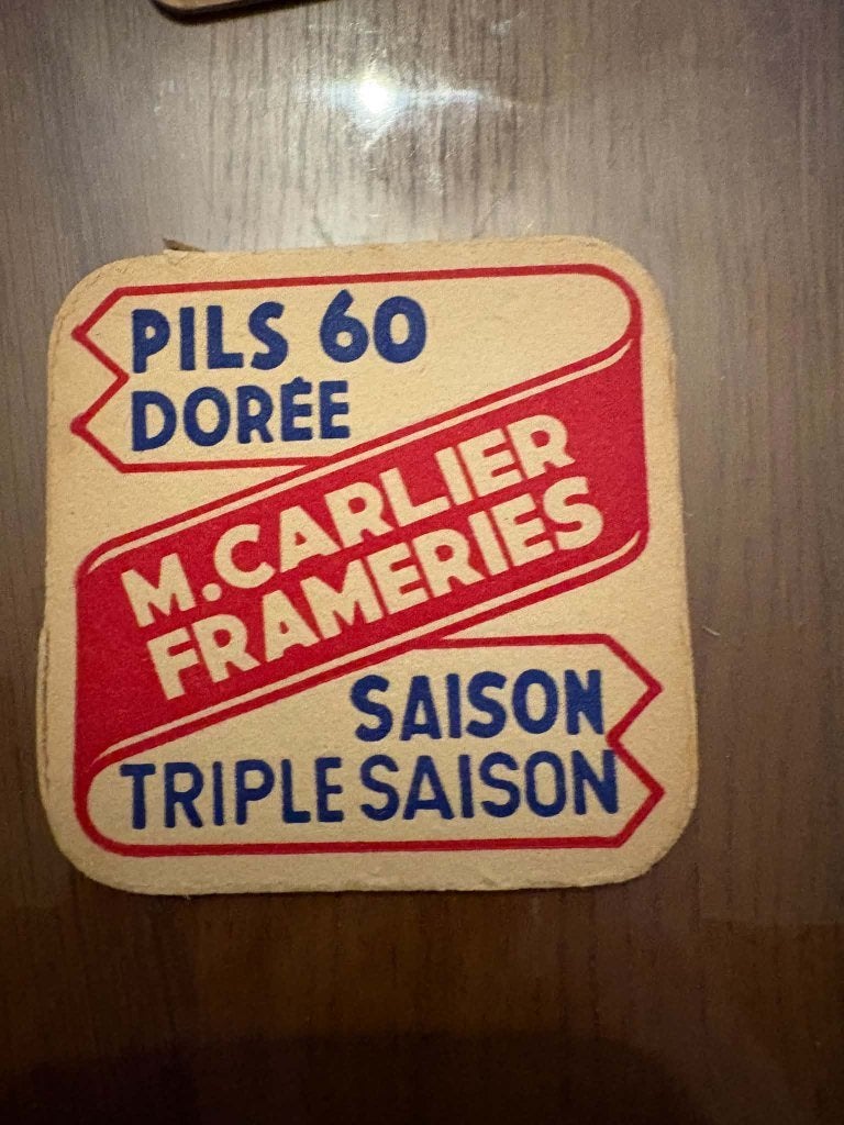 Sous bock ancien Carlier Frameries, Enlèvement ou Envoi, Utilisé, Sous-bock