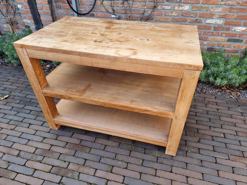 Teak TV meubel, Huis en Inrichting, Kasten |Televisiemeubels, Ophalen, Gebruikt, 100 tot 150 cm, Teakhout