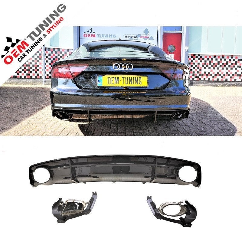 A7 S7 Diffuser | RS7‑stijl 14‑18 Geschikt voor S‑Lijn, Neuf, Arrière, Audi, Enlèvement ou Envoi