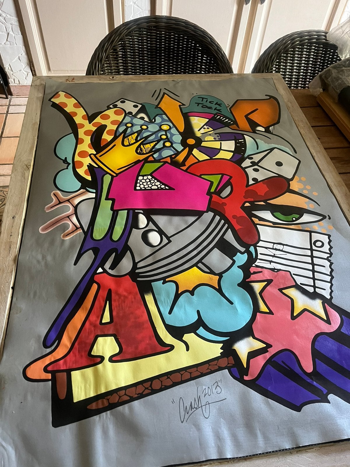 Gratis grote poster met kader .. nog zelf te bevestigen, Antiek en Kunst, Ophalen
