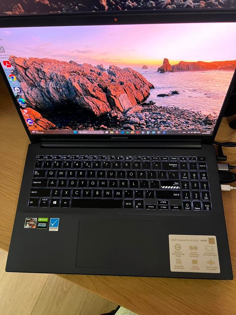 ASUS VivoBook Pro 15 OLED – Ryzen 7 / RTX 3050 / 16GB RAM, Computers en Software, Ophalen of Verzenden, Gebruikt