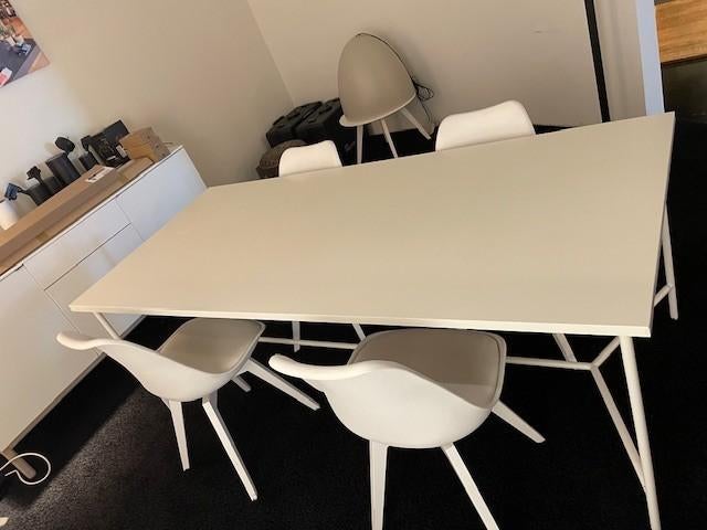 tafel met 4 stoelen, Huis en Inrichting, Ophalen, Gebruikt, 200 cm of meer, 50 tot 100 cm