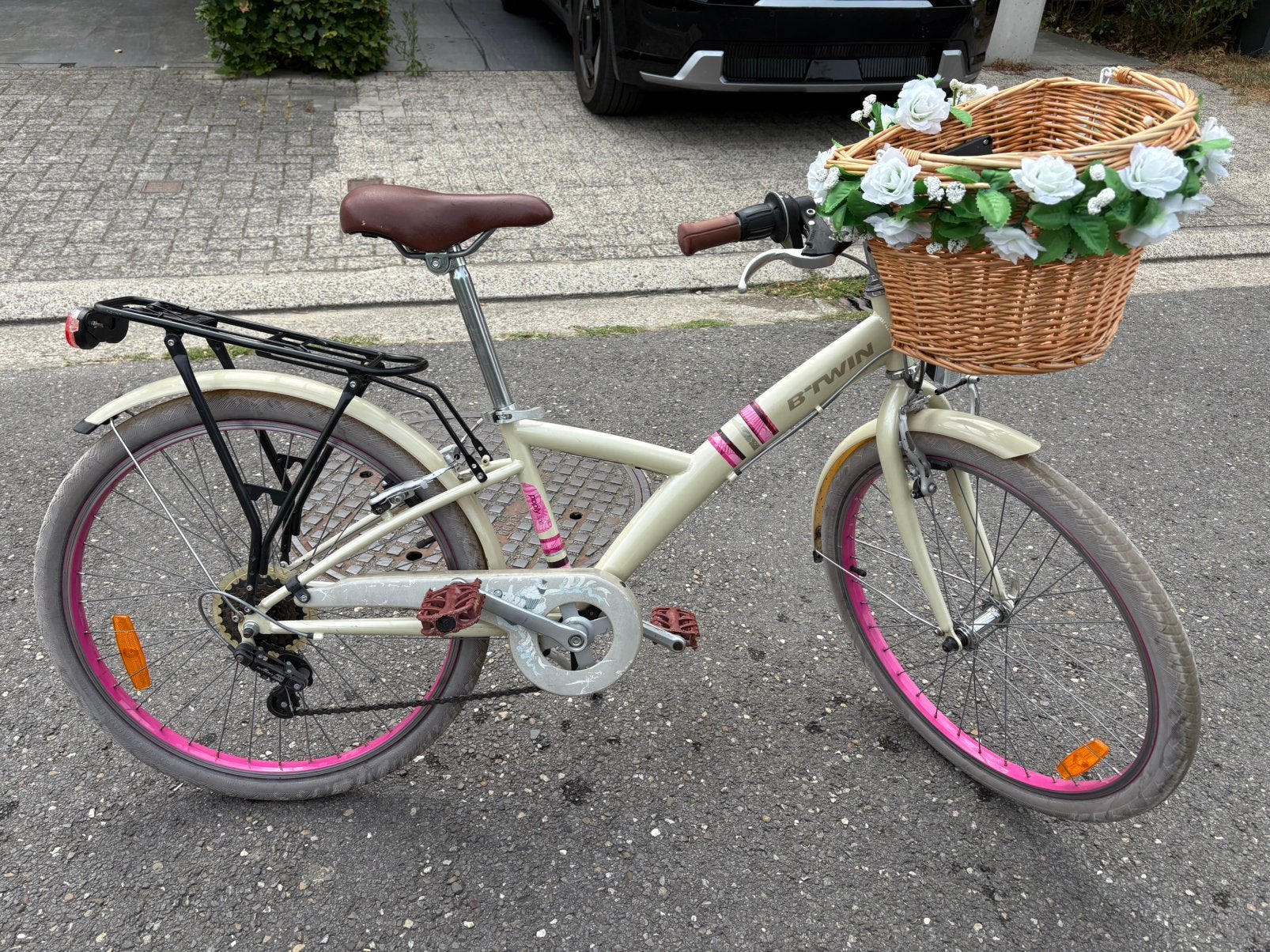 Meisjesfiets 24 inch BTWIN Poply 500 - in zeer goede staat, Fietsen en Brommers, Ophalen, Zo goed als nieuw, 24 inch, Versnellingen