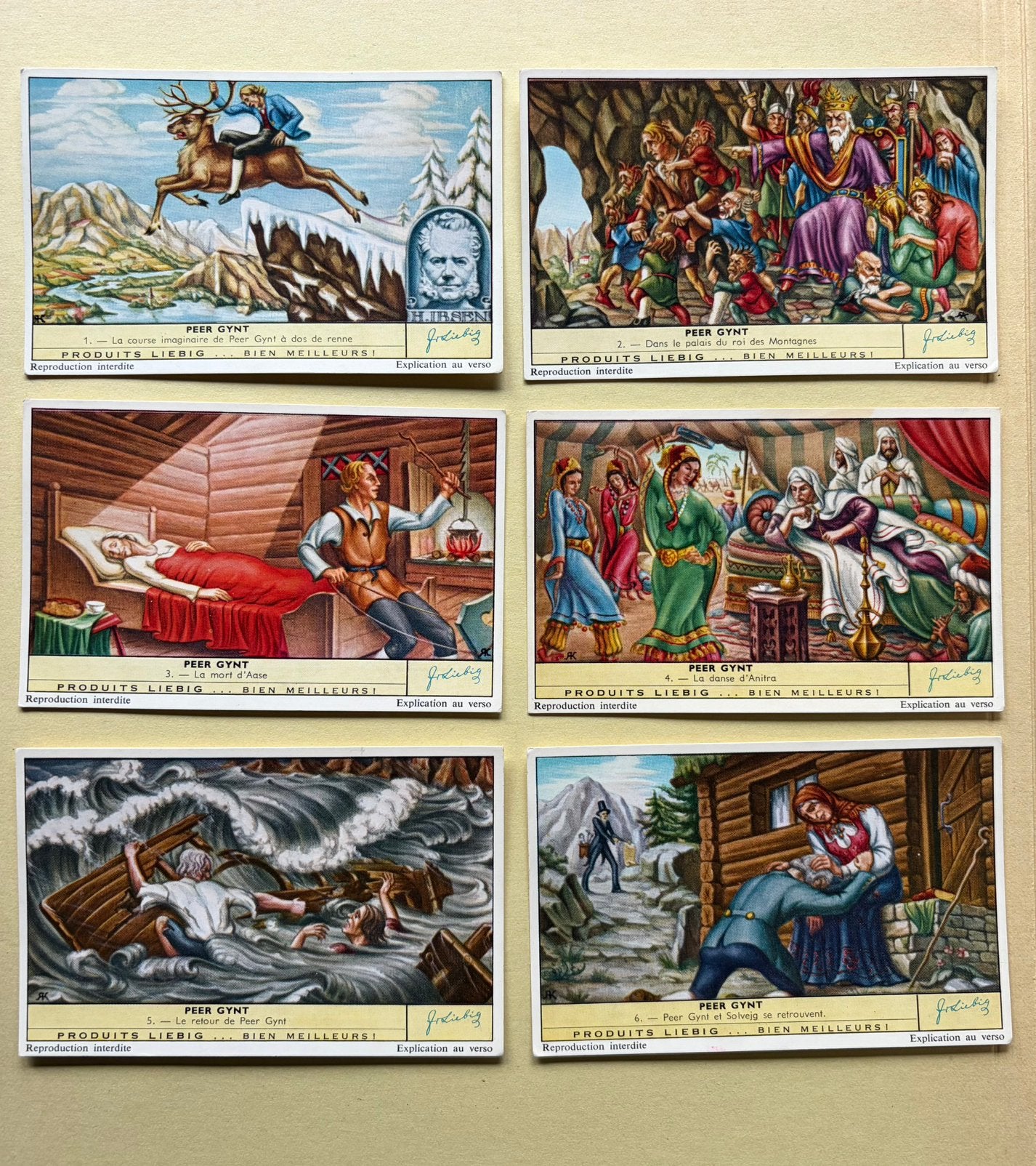 6 chromos LIEBIG - Peer Gynt S1733, Verzamelen, Ophalen of Verzenden