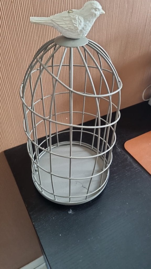 Decoratie vogelkooi, Ophalen, Gebruikt, Grijs, Metaal