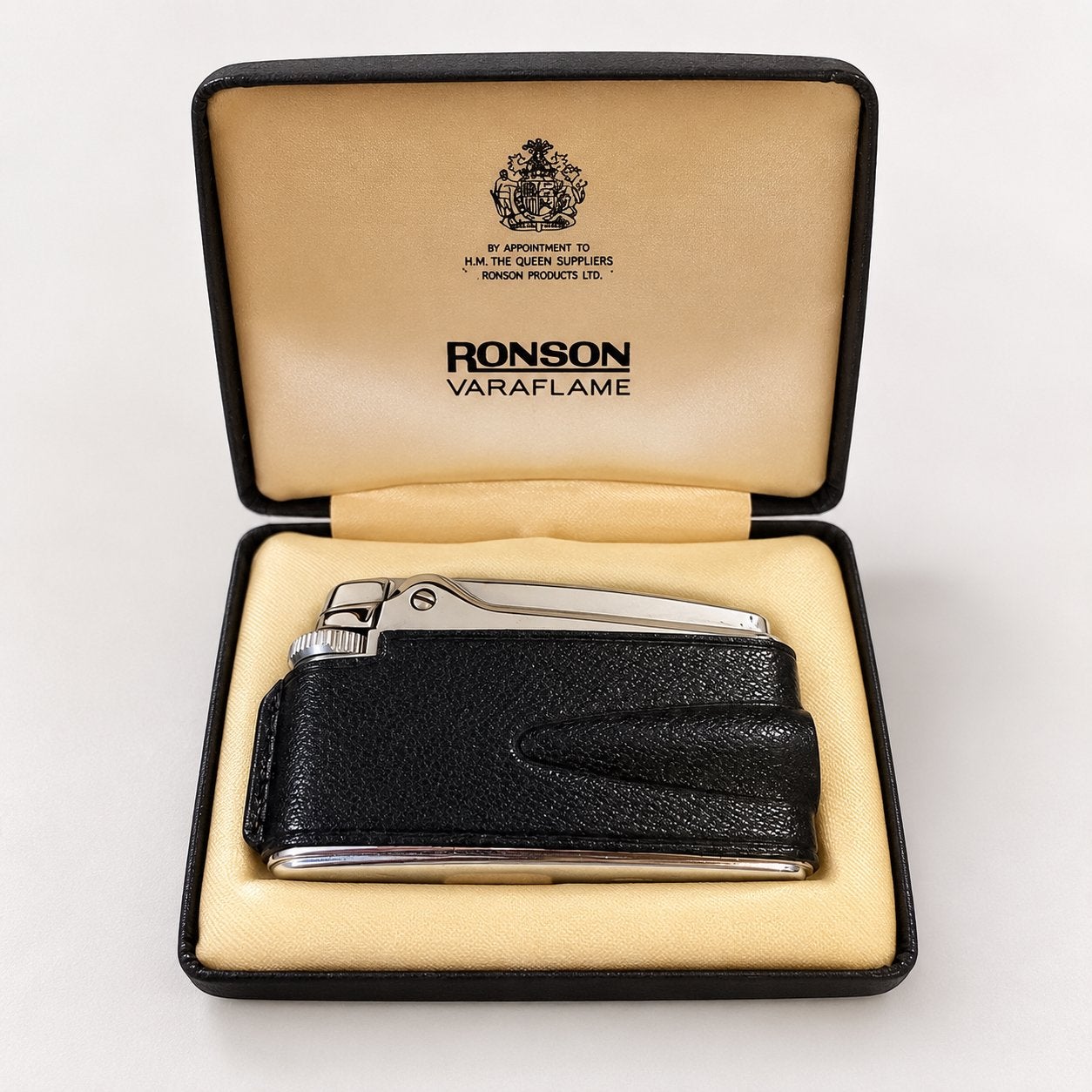 Briquet vintage Ronson Varaflame avec étui d’origine, Collections, Enlèvement ou Envoi, Comme neuf, Briquet