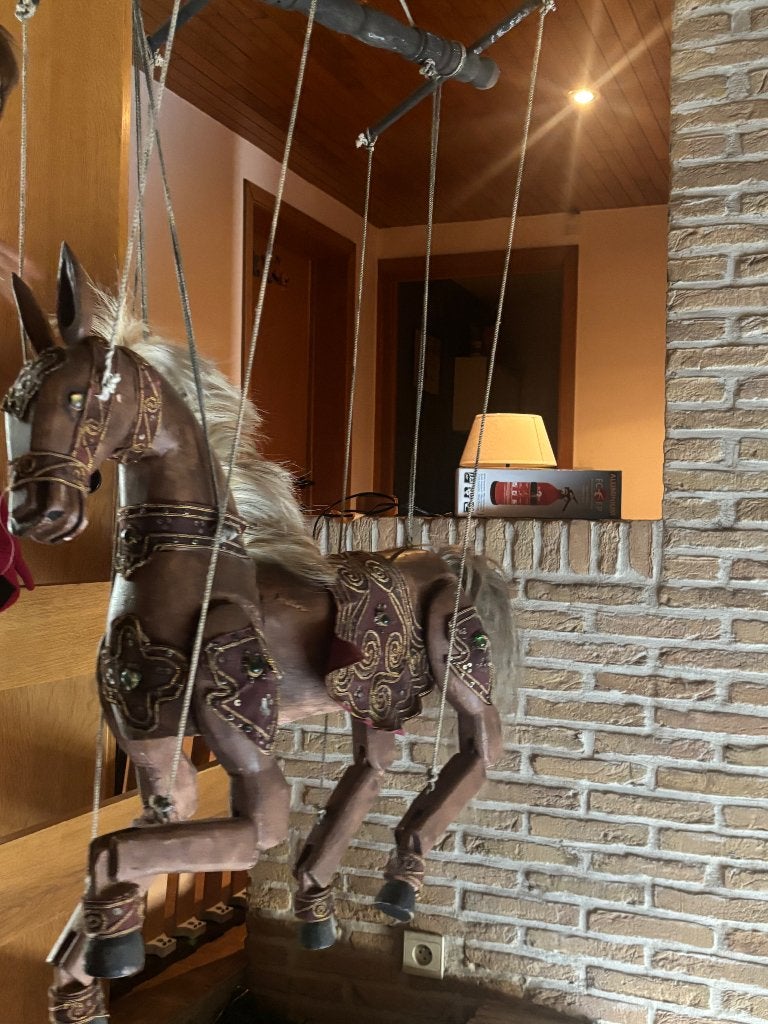 Houten paard om op te hangen, Ophalen, Gebruikt, Bruin, Vintage