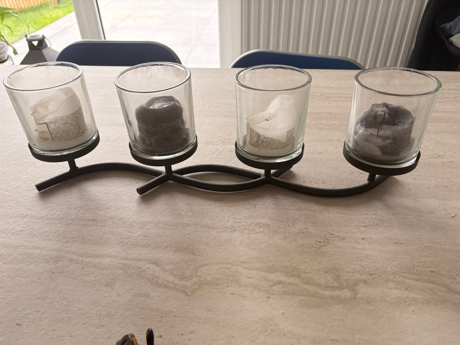 Presentoir bougies, Enlèvement, Comme neuf, Noir, Verre