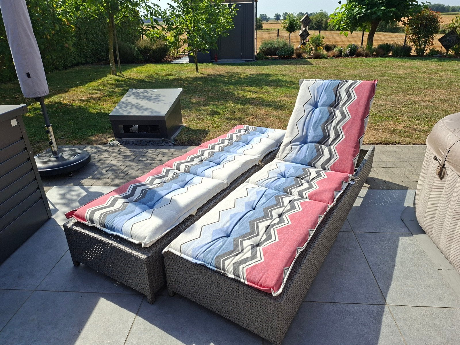 lot de 2 coussins matelas MADISON pour chaises longues, Enlèvement, Utilisé