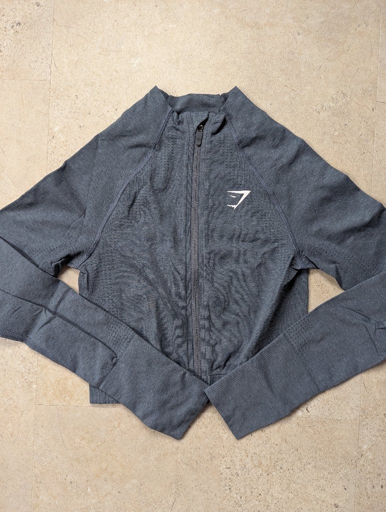 Grijze Gymshark-jas, Kleding | Dames, Sportkleding, Verzenden, Maat 36 (S), Grijs, Gymshark