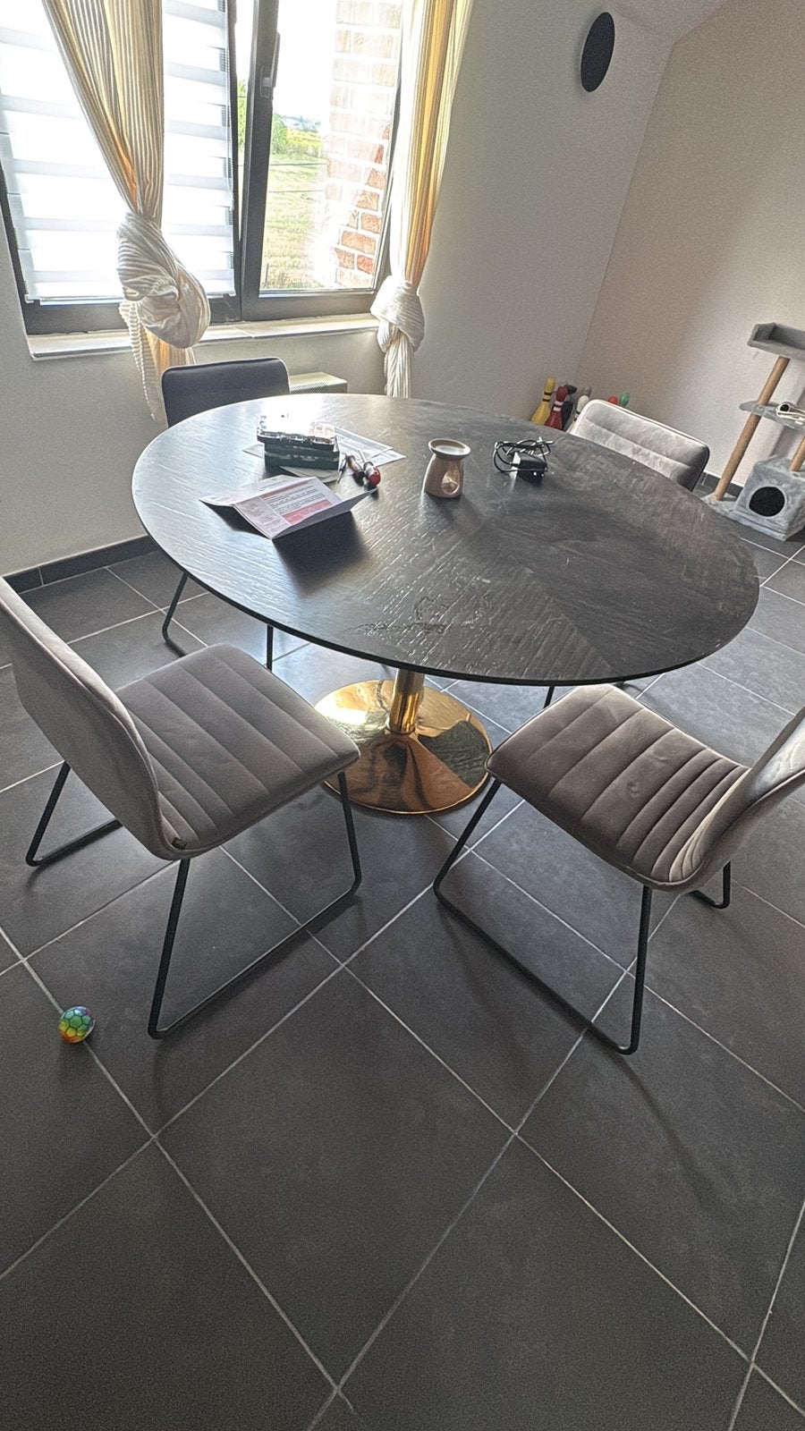 Table rond 4 chaises, Jardin & Terrasse, Enlèvement ou Envoi, Comme neuf