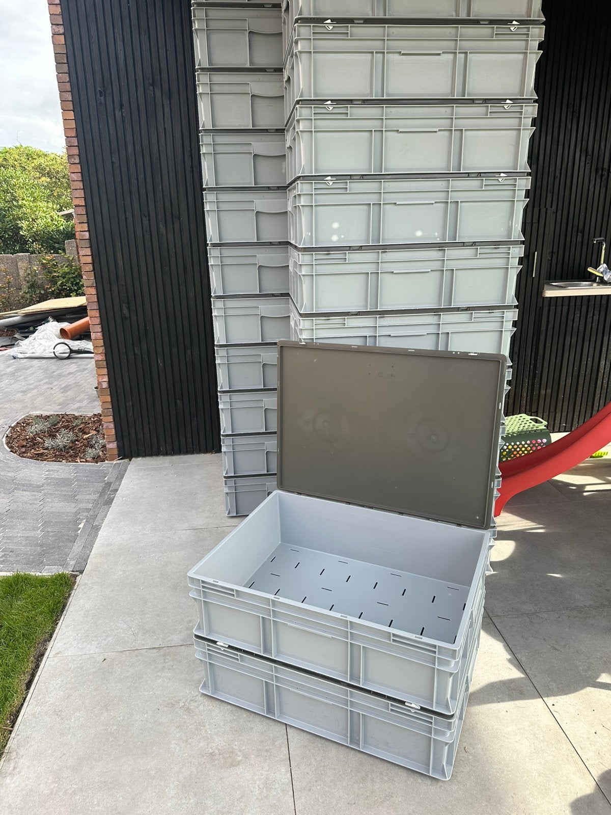 Magazijnbakken 800x600x210, Bricolage & Construction, Casiers & Boîtes, Enlèvement, Comme neuf
