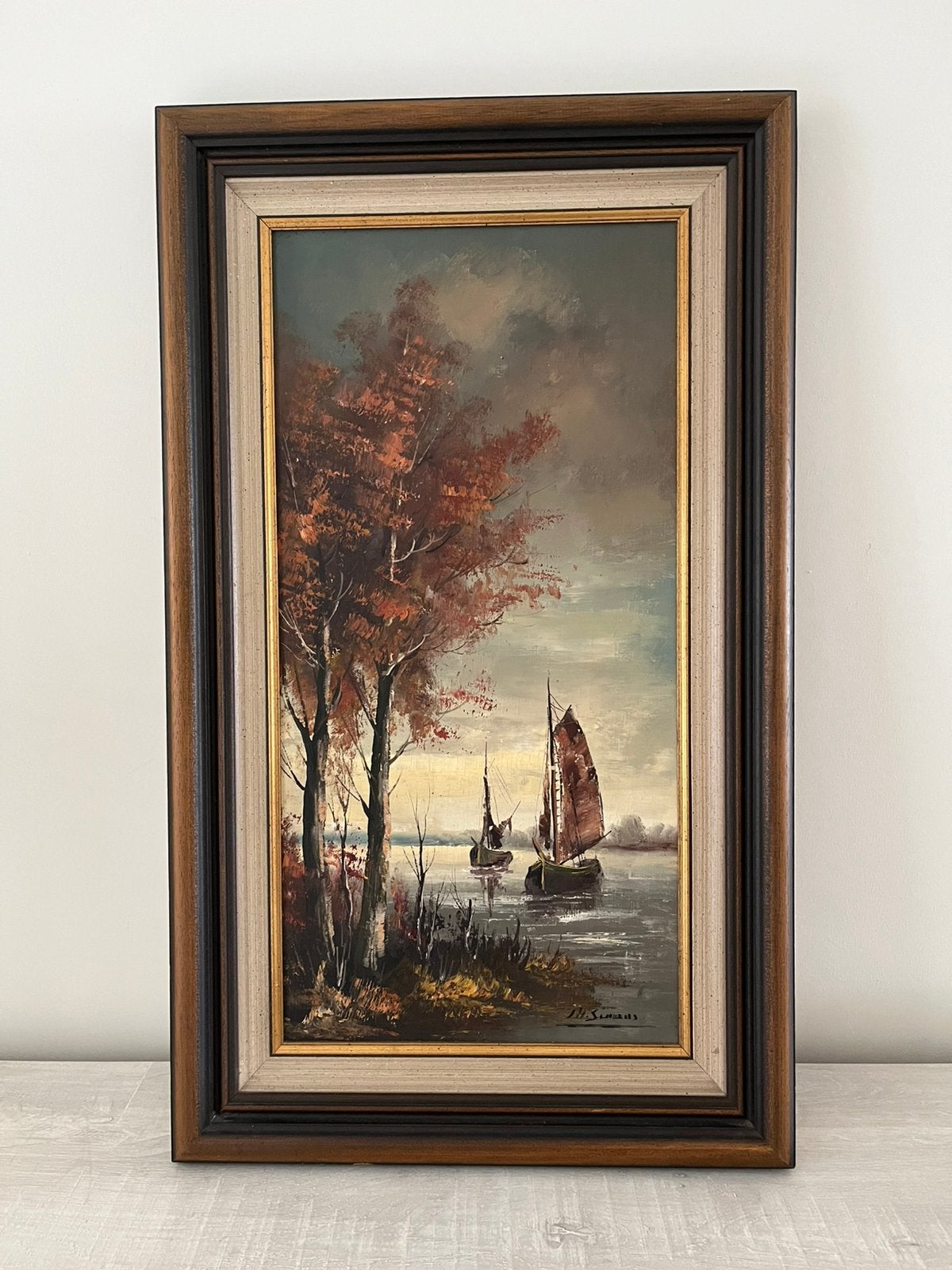 Schilderij  (74 x 44). Afhaling, geen verzending, Antiek en Kunst, Ophalen