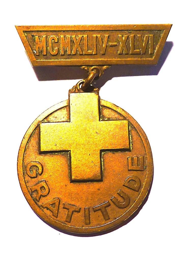 Rode Kruis medaille: Allied Forces Clubs medaille, Postzegels en Munten, Penningen en Medailles, Brons, Ophalen of Verzenden