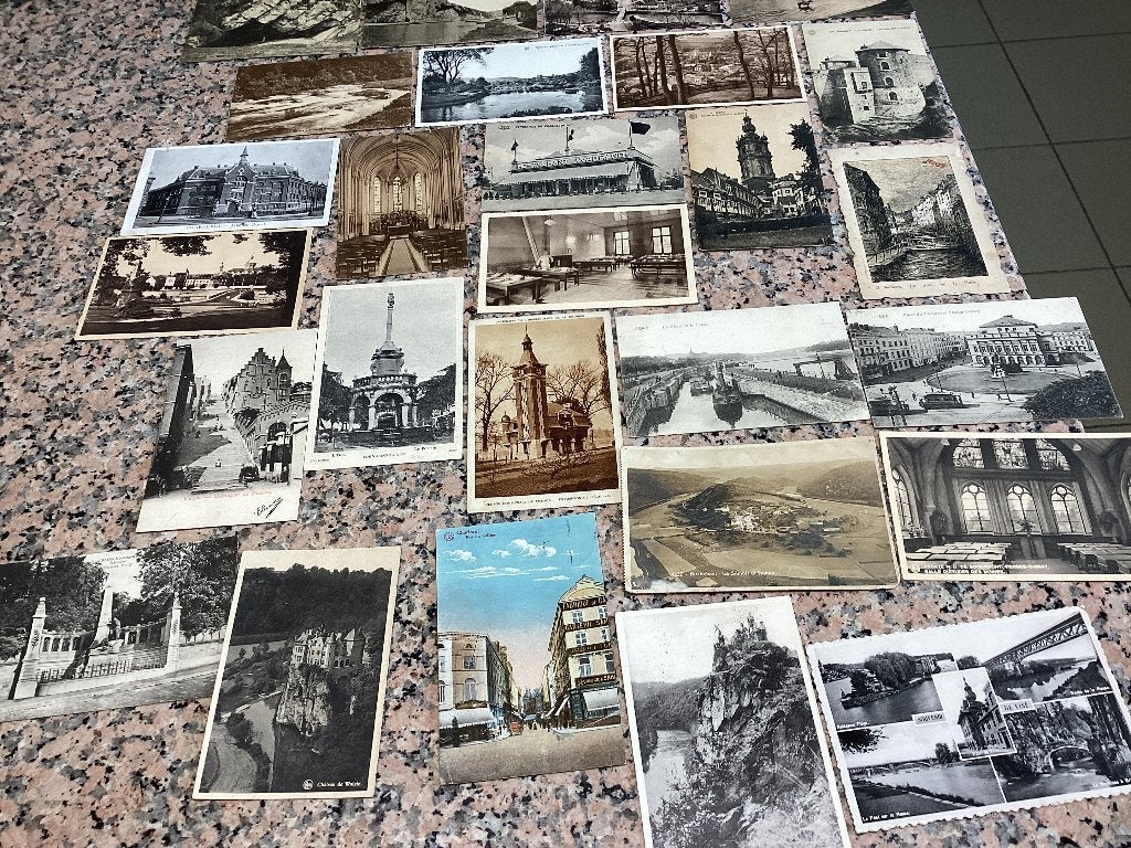Lot 27 cartes postales anciennes WALLONIE, Collections, Enlèvement ou Envoi, 1920 à 1940, Affranchie