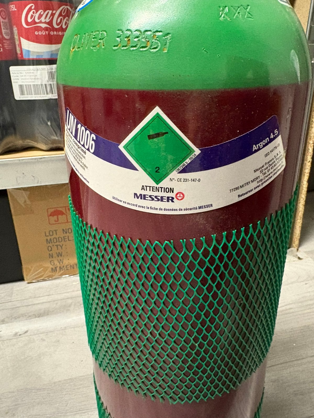 Bouteille Argon pleine, Enlèvement, Neuf