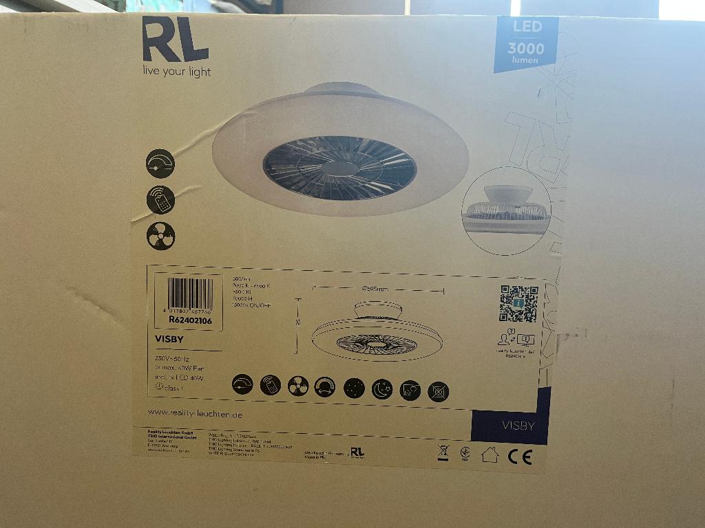 Plafonnier VISBY - ventilateur, Enlèvement, Neuf, Synthétique, Hedendaags